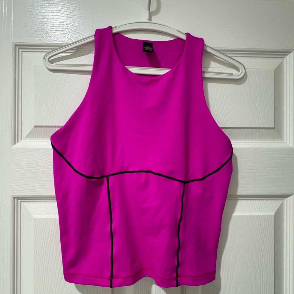 Victoria's Secret Fuchsia Tank Top with Black Accents